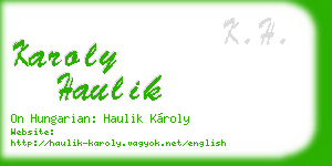 karoly haulik business card
